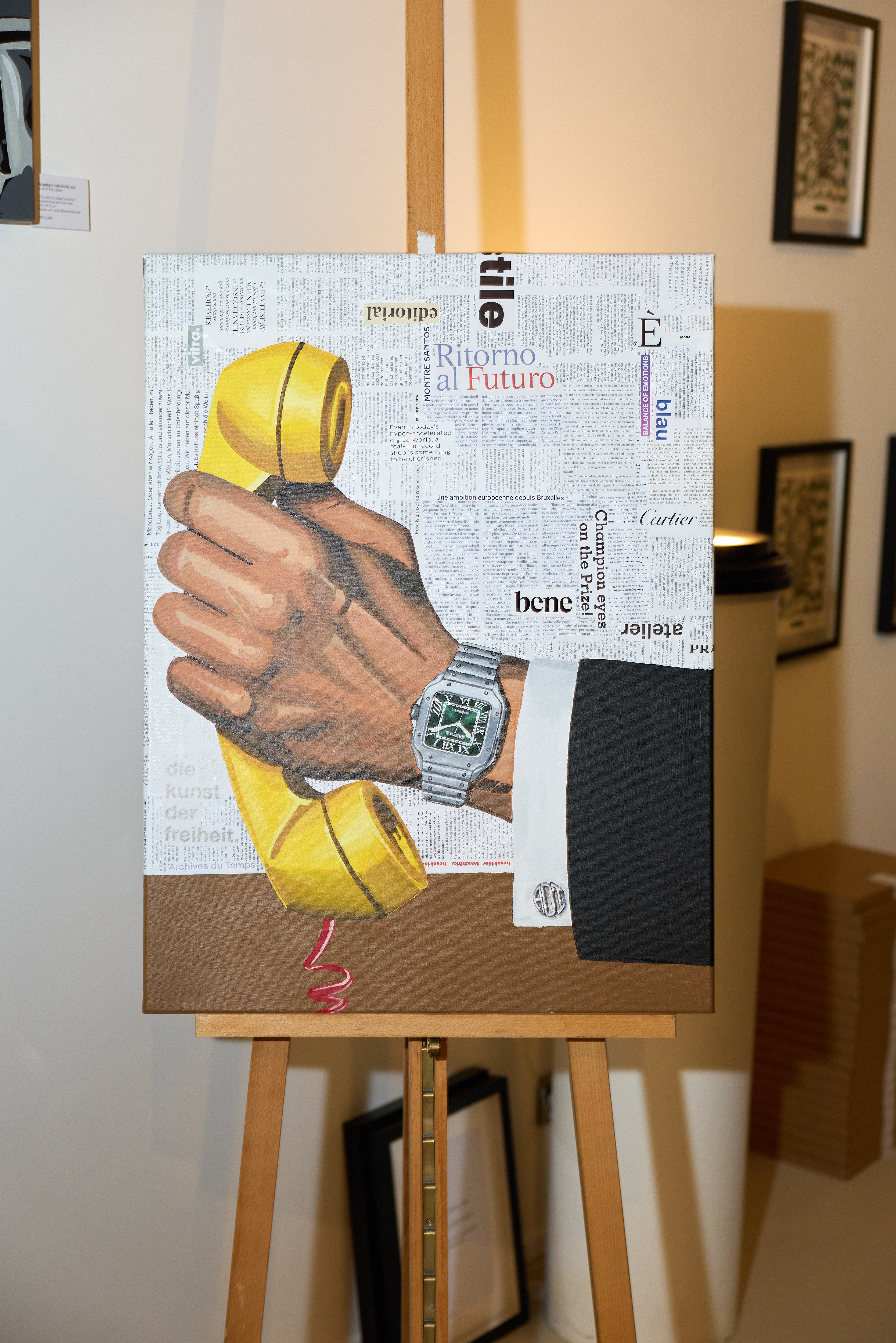 "Call Me When It's Time" by Laura Stöckl, inspired by the Cartier Santos Medium - Original Artwork