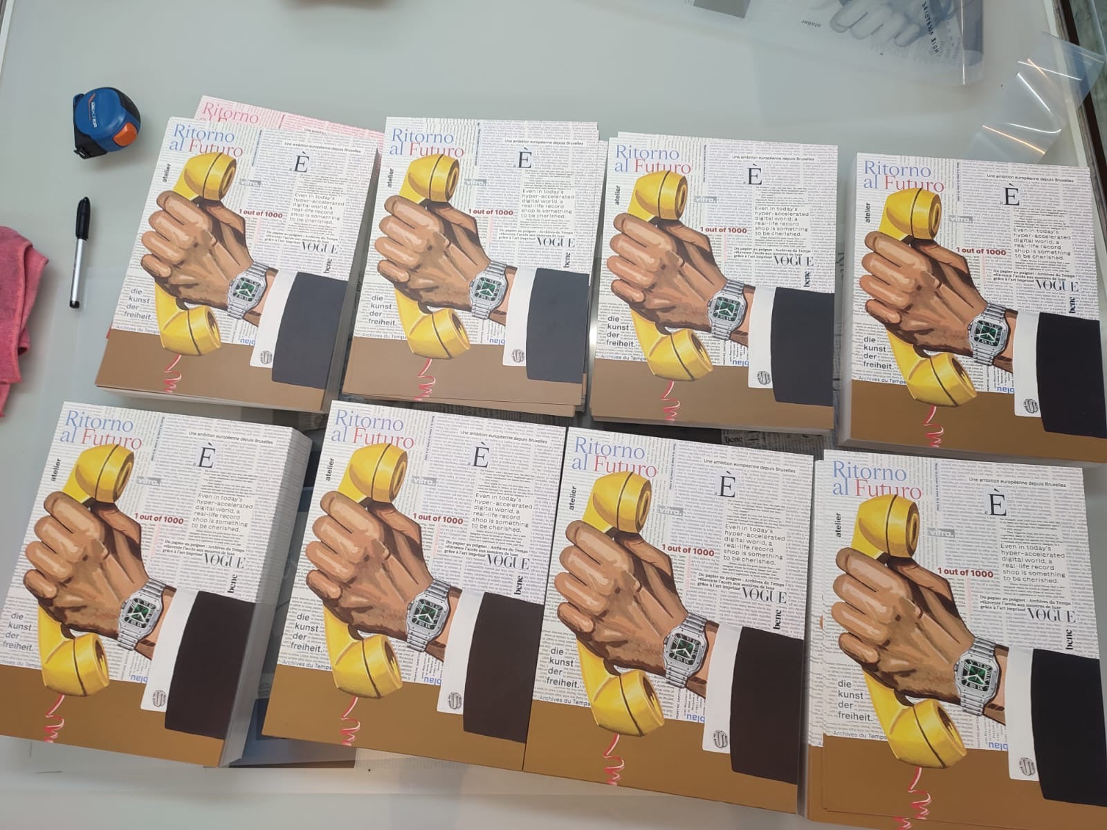 Screenprint "Call Me When It's Time" by Laura Stöckl, inspired by the Cartier Santos Medium